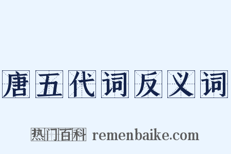 唐五代词反义词是什么意思的图片